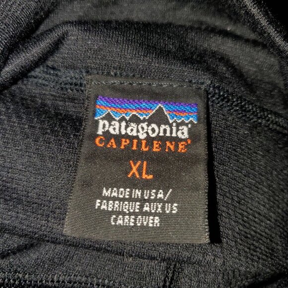 VTG Patagonia Capilene 1/4 Zip Pullover Women's XL Black Base-Layer USA - Picture 5 of 6